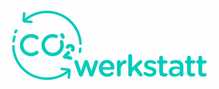 Logo der CO2 Werkstatt mit Darstellung der Kreislaufwirtschaft für die Nutzung von CO2