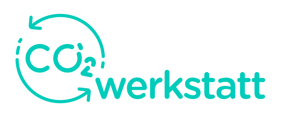 Logo der CO2 Werkstatt mit Darstellung der Kreislaufwirtschaft für die Nutzung von CO2